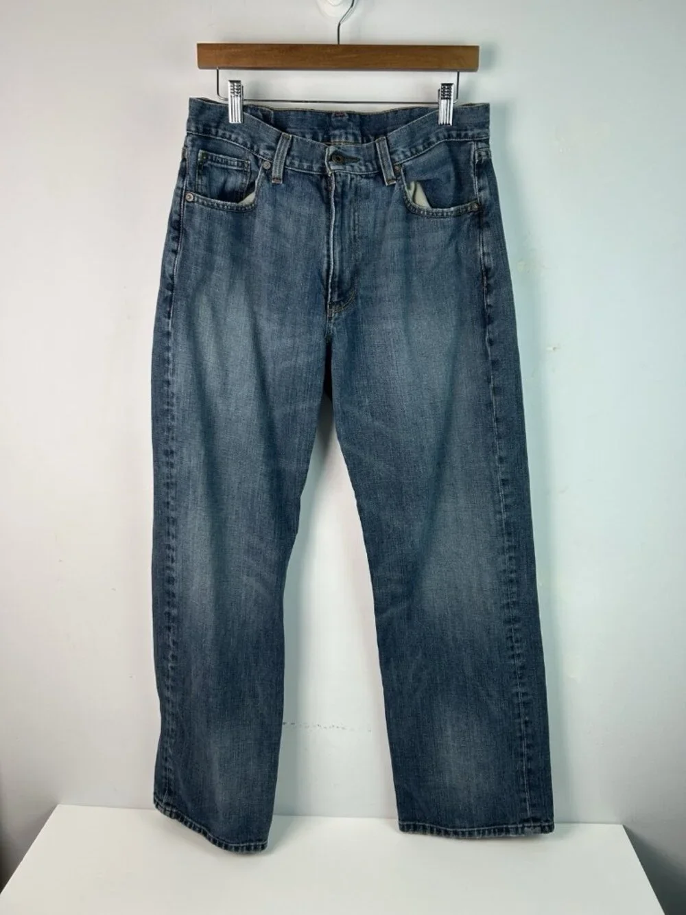 Polo Ralph Lauren Thompson Relaxed Straight Jeans Mens 32x30 Medium Wash Blue